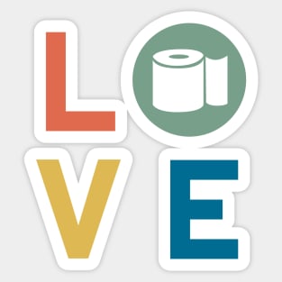 LOVE 2020 Year of the Roll Retro Vintage Toilet Paper Theme Gifts Sticker